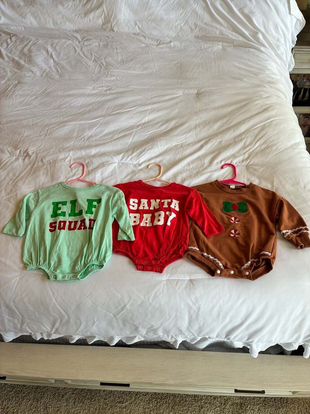 Baby Christmas Romper Bodysuit Holiday Set of 3